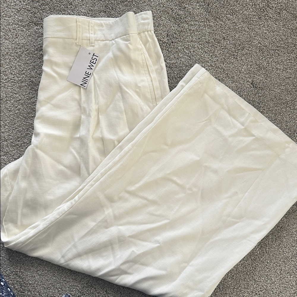Nine West Cream Linen pants size XL New with tags